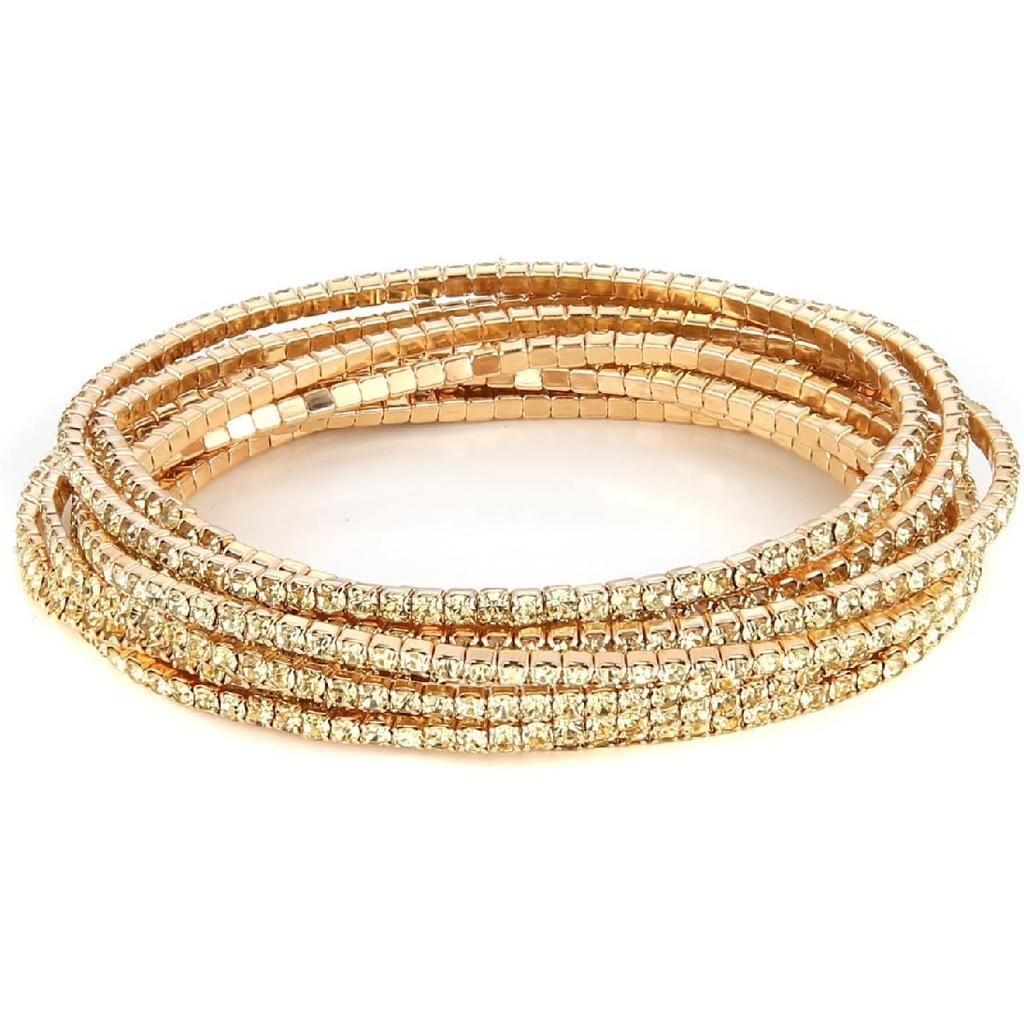 HZMAN 10 Pcs Tennis Stretch Bracelets Set for Women