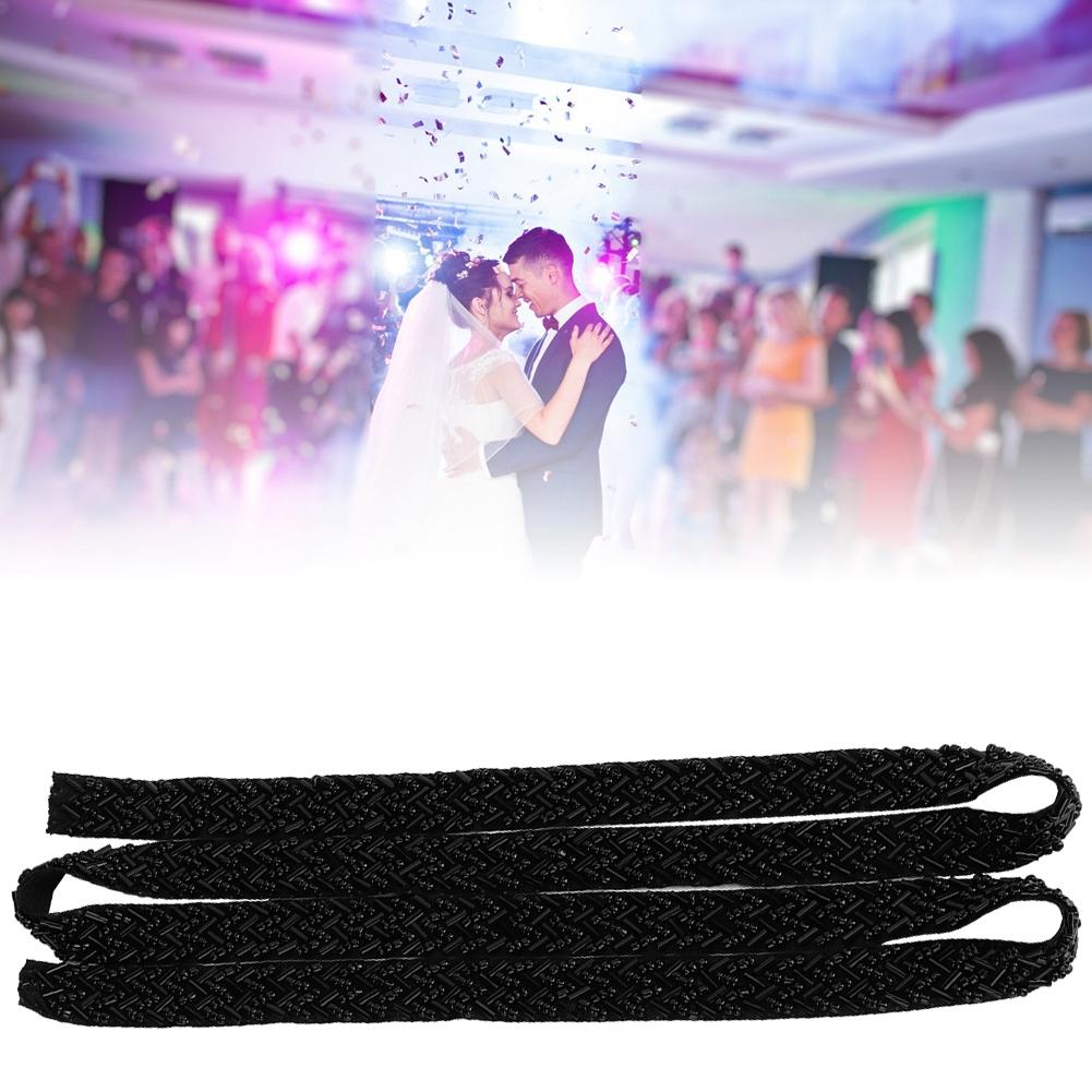 1 Yard Pearl Ribbon Tape DIY HandMade Clothes Embroidered Sewing Decoration Accessories(1.5cm Black