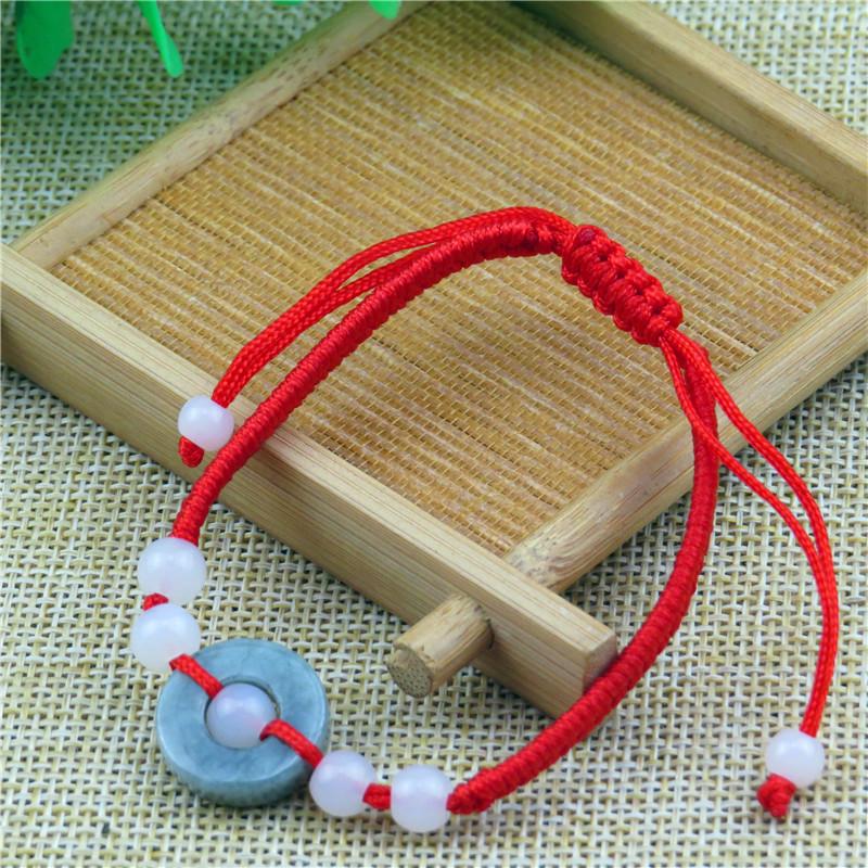 Men's & Women's Hand-Woven Red Jade String Bracelet - Popular Benmingnian Knot Jewelry