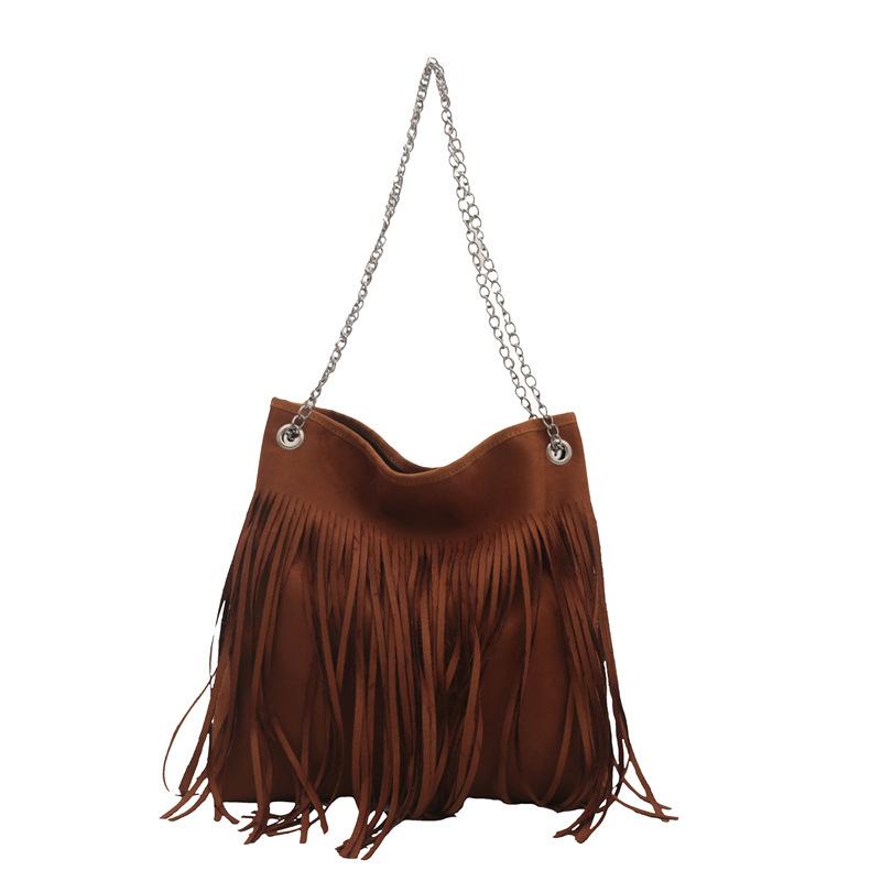 Autumn new simple and fashionable shoulder bag fringed messenger bag bag retro fashionable underarm tote bag