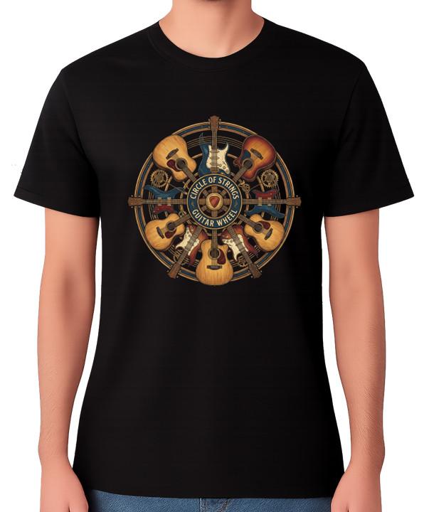 

Circle Of Strings Guitar Wheel T-Shirt Musician Guitar Lover Tee 5XL різнокольоровий