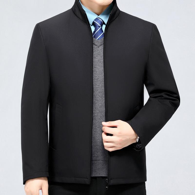 

Пуховики для мужчин среднего и пожилого возраста, утепленные куртки для деловых мужчин, теплые воротники-стойки, универсальные и модные куртки 205