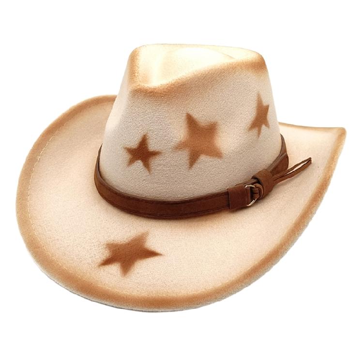 Sternverzierter Homburg Maillard Styling Hut Geschenke für Freund Hut Breiter Rand Unisex Tragbar für Treffen Foto Requisiten