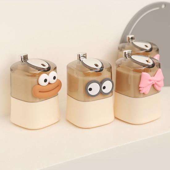 Automatic Cartoon Toothpick Dispenser Plastic Press Toothpick Holder Portable Home Office Restaurant Desktop Toothpick Organizer Container