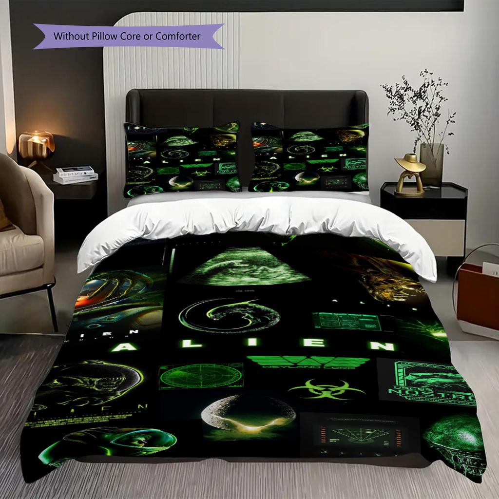 Alien Space Horror Bedding 1 Duvet Cover 2 Pillowcase Without Core Christmas Birthday Gift Duvet Cover And Pillowcase Bedding Set Bedding