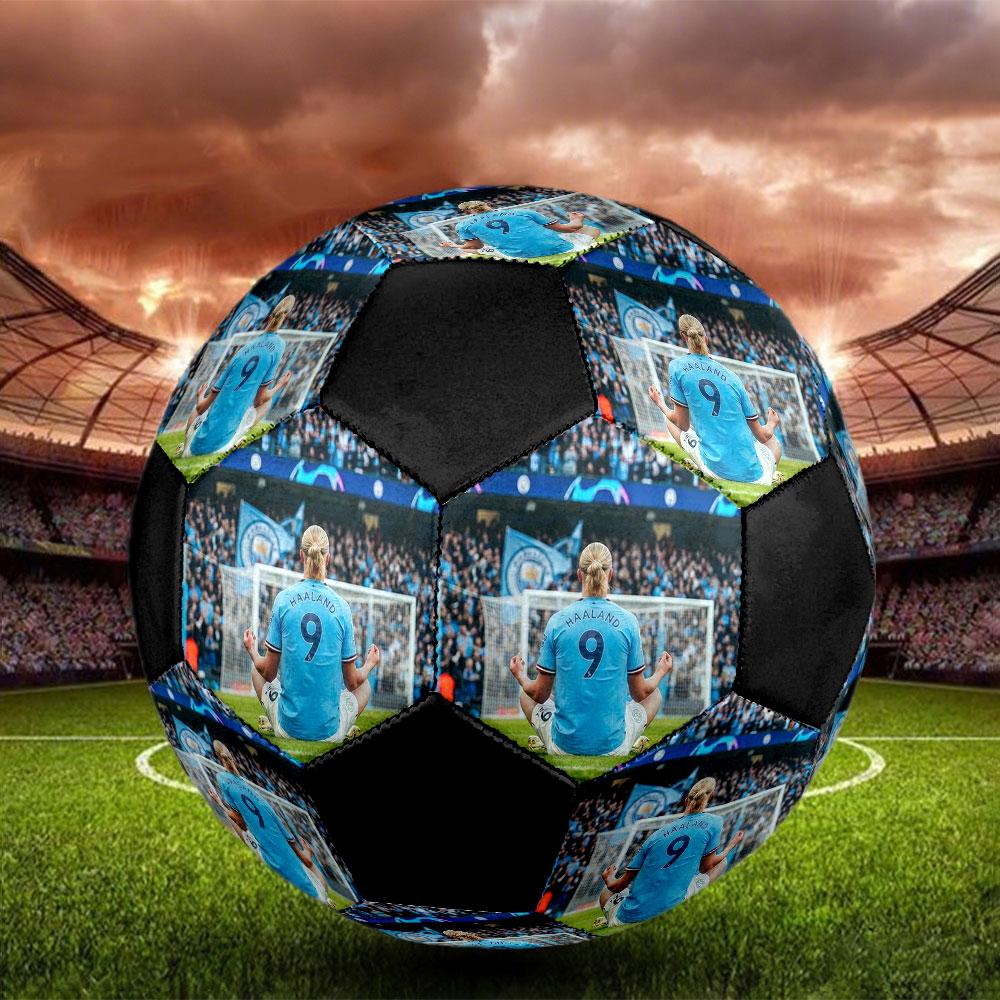 Erling Size 5 Soccer Ball, Machine-Stitched PVC, Durable & High Bounce, All Ages Fit, Fan Merchandise, Matches & Outdoor Use.