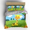 "Cartoon Giraffe Jungle Set" kid's and adults' bedroom decor, Exquisite three-piece bedding set gift