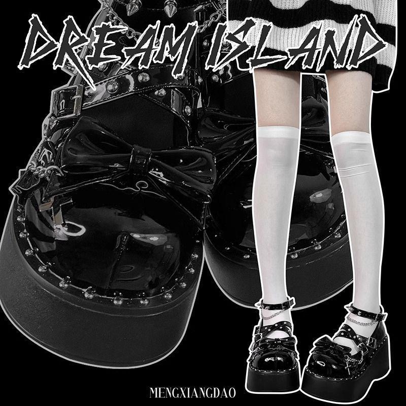 Spice Girl Dark Punk Style Lolit Shoes Japanese Cos Single Shoes 2024 New Subculture Thick-soled Thick-heeled Loafers
