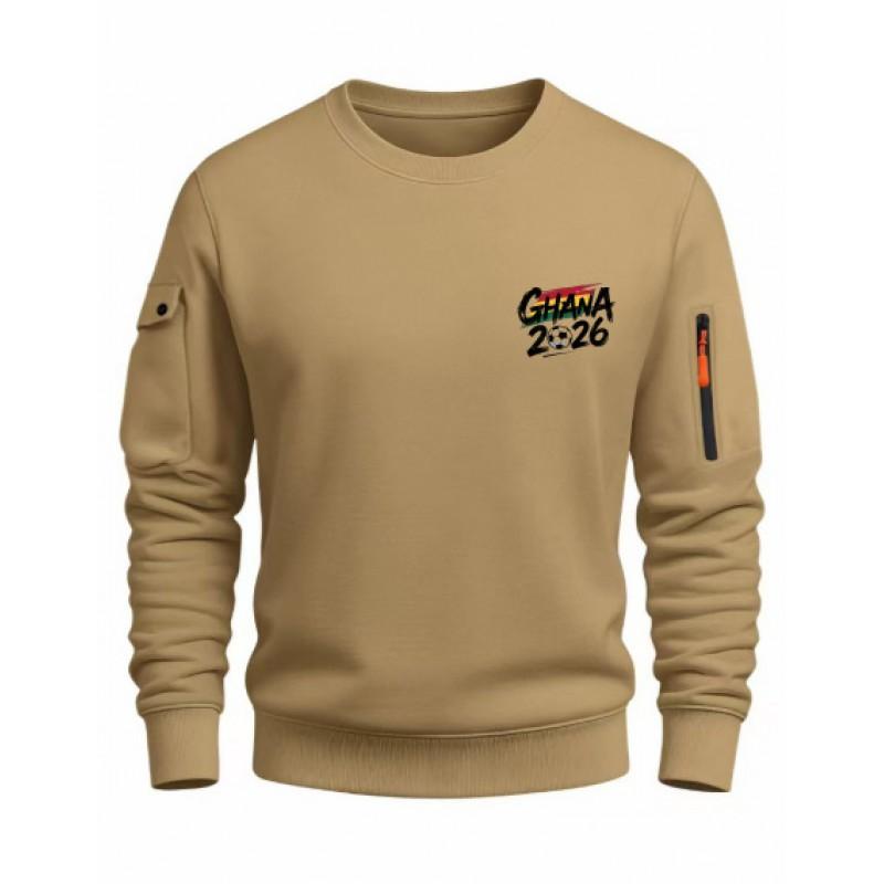 2026 Mens Printed Crewneck Sweatshirt Casual Slim Fit Top Teens