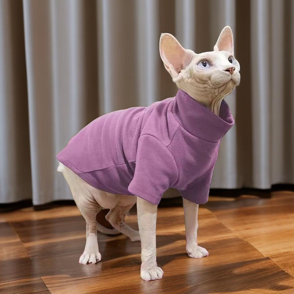 Cozy Warm Solid Sphynx Cat Bottom Hoodie Spring Winter Pet Sweater for Cats Dogs Siamese Kitten Shirts Mascotas Clothes Clothing