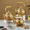 Large Capacity Hammered Nonrust Steel Kettles Durable Construction Ergonomic Grip Boiling Water Pot Home Use