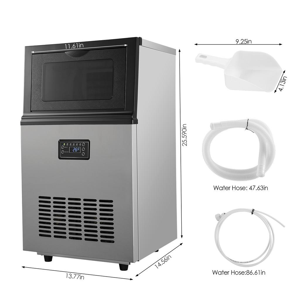 250W Commercial Electric Ice Maker 30L Large Capacity Stainless Steel Ice Making Machine Kitchen Cube Ice Maker