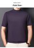 Men's Short-Sleeve Knit Sweater with Half-High Collar - Lightweight Pullover for Middle-Aged and Young Men