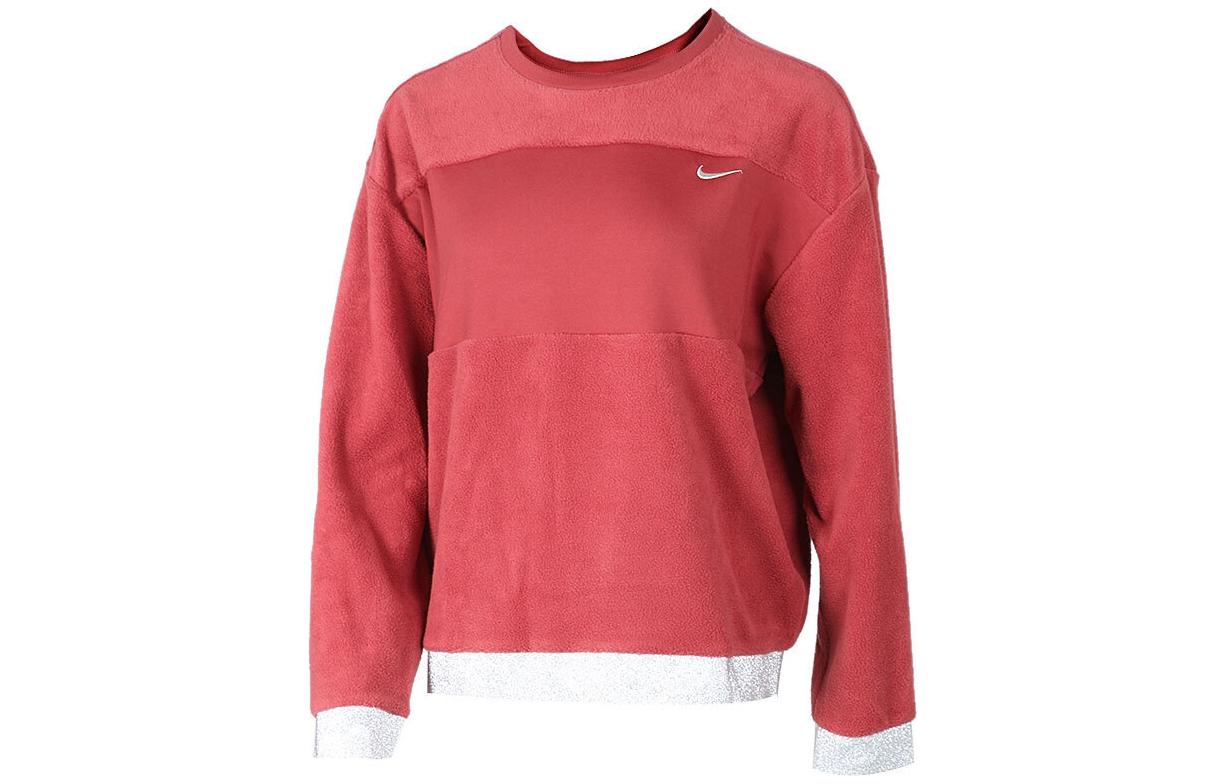 Nike Sweatshirts Women s Red Crew Neck Moderate Regular CJ0006-661 L
