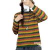 Retro Striped Turtleneck Sweater: Women's Slimming Knitwear for Autumn & Winter 