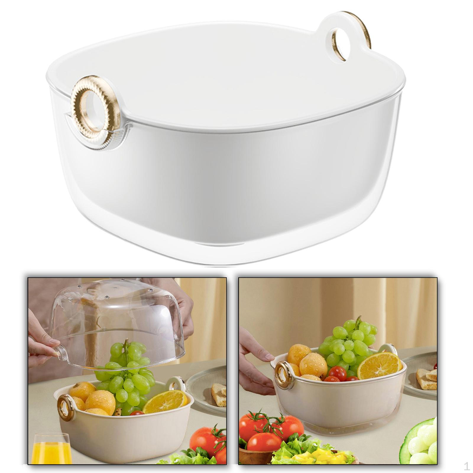 

Корзина для мытья овощей Дуршлаг с ручкой Смешивание Многоцелевое Хранение Кухонный белый