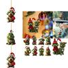 Grinch Stole Christ Green Puppy Pattern Acrylic Pendant Christmas Decor Prop For Christmas Travel
