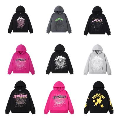 Young Thug Style Foam Letter Hoodie - Pink Hip-Hop Sweatshirt for Couples