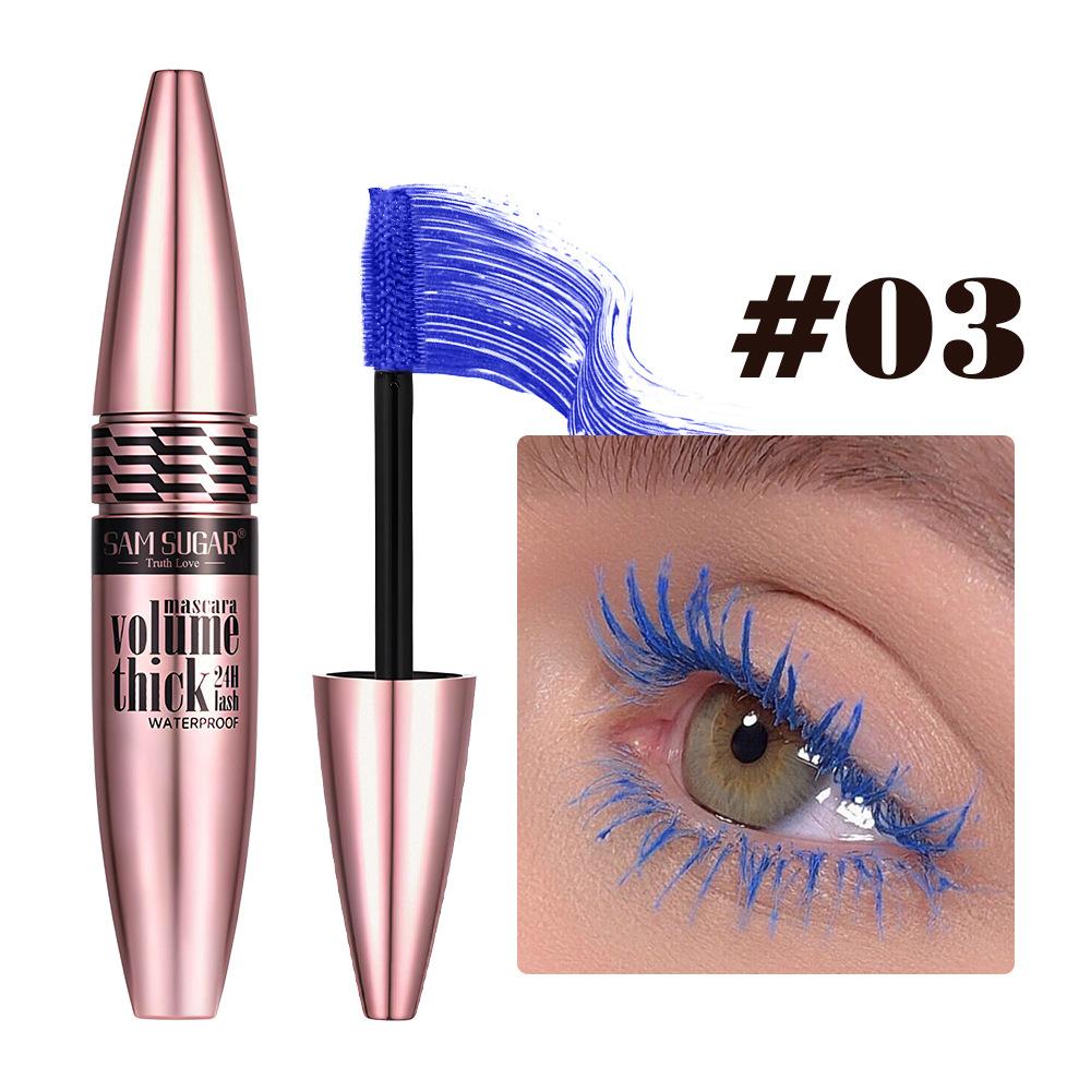 SAM SUGAR Volumen Verdichtende Wasserfeste Mascara 24H Langanhaltendes Curling Verlängerndes Wischfestes Getöntes und Schwarzes Augen-Make-up Kosmetik für Frauen 3#