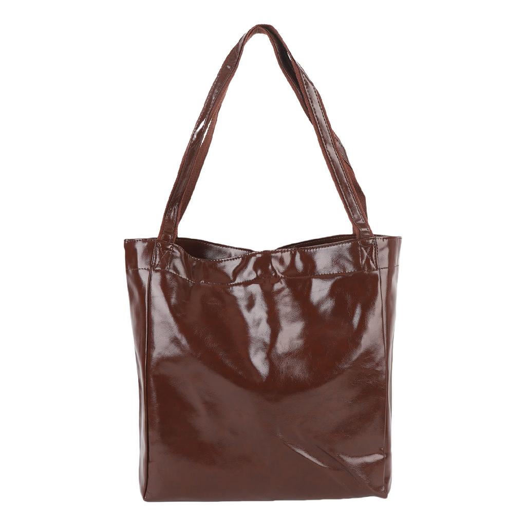 Women PU Leather Shoulder Handbag Fashion Ladies Vintage Handbag Purse Large Capacity Brown