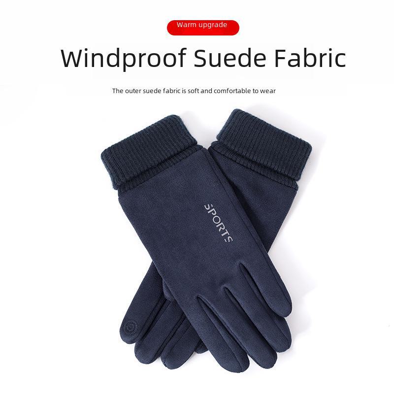 Suede Touchscreen Gloves: Windproof, Warm, Unisex for Autumn/Winter - Ideal for Outdoor, Riding, Skiing, Motorcycling