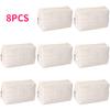 5/8pcs Women Elegant White Large Zipper Makeup Toiletry Bag Set Cosmetic Organizer Zippered Pouch Travel Skincare Brushes Beauty
