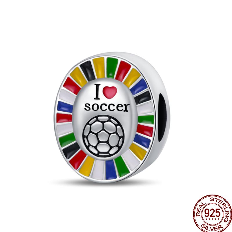 American Sports Series Copper Badminton Baseball Football Pendant Beads Suitable For 3Mm Original Bracelet Diy