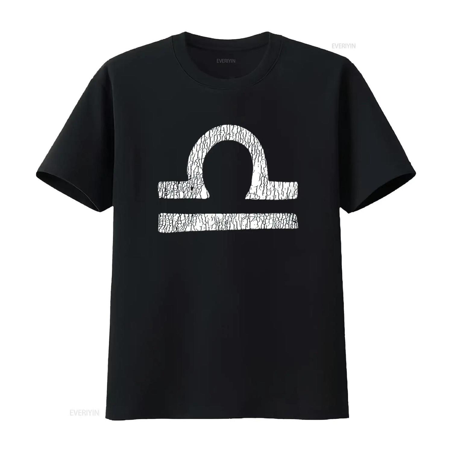 

Womens Vintage Distressed Libra Symbol Zodiac Sign Birthday T Shirt Black 2XL Vintage Washed Versatile Designer Clothes S