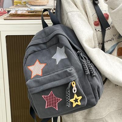 Schoolbag Velvet Large-capacity Backpack 1011 New High School Student Class Schoolbag Small Fresh Solid Color Cute Versatile Backpack