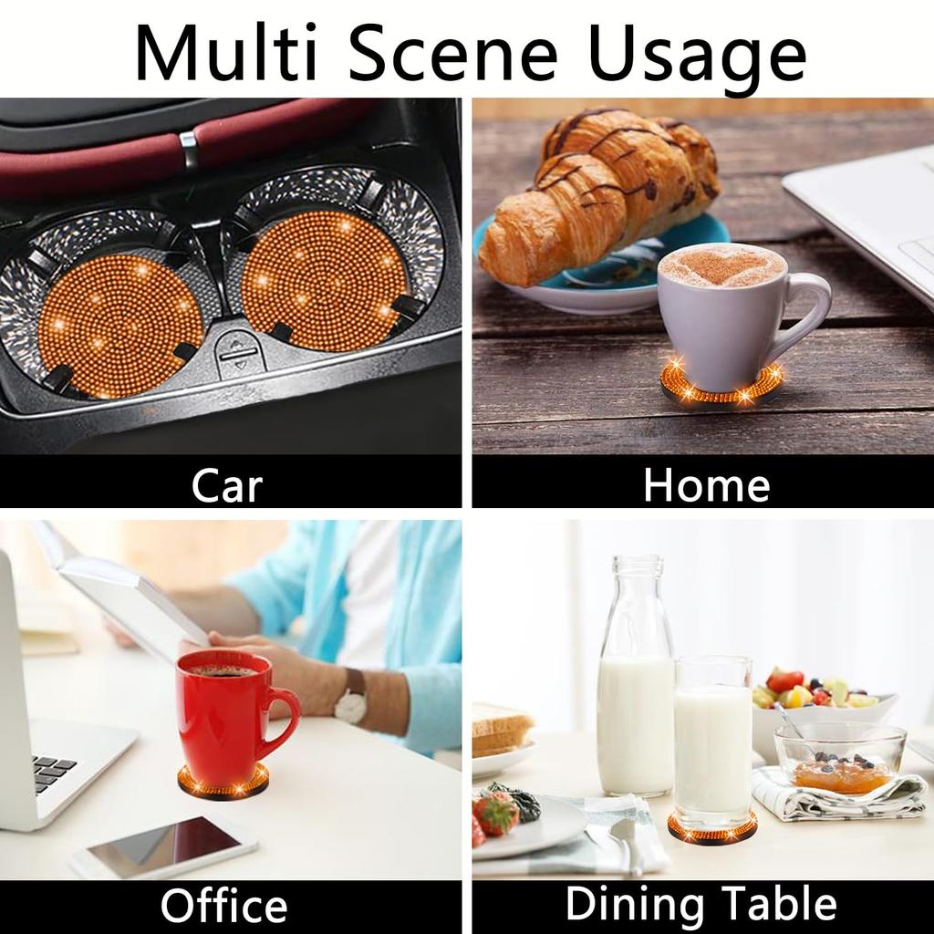 NBTEPEM Bling Car Cup Holder Coasters 2.75 Inch Anti-slip Shockproof Universal Fashion Car Coaster