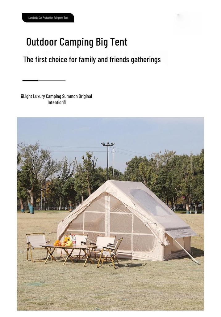 Windproof & Rainproof Outdoor Inflatable Family Camping Tent Set