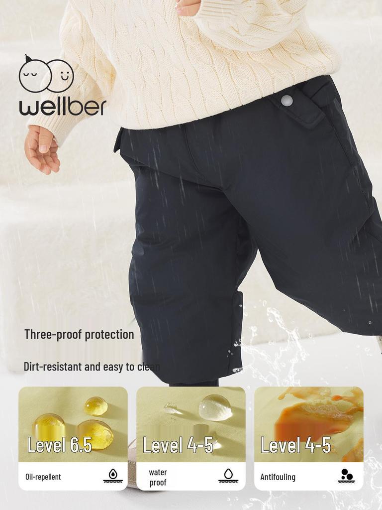 Willbeilu 2025 Kids' Winter Warm Down Pants - Cold-Proof Cuffed