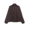 Camicia da donna a maniche lunghe con pois e fiocco Autunno 2025