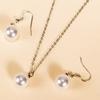 New Pearl Necklace Pendant Simple, Fashionable and Atmospheric Korean Version of Women's Collarbone Chain Temperament Classic Earrings Necklace Set