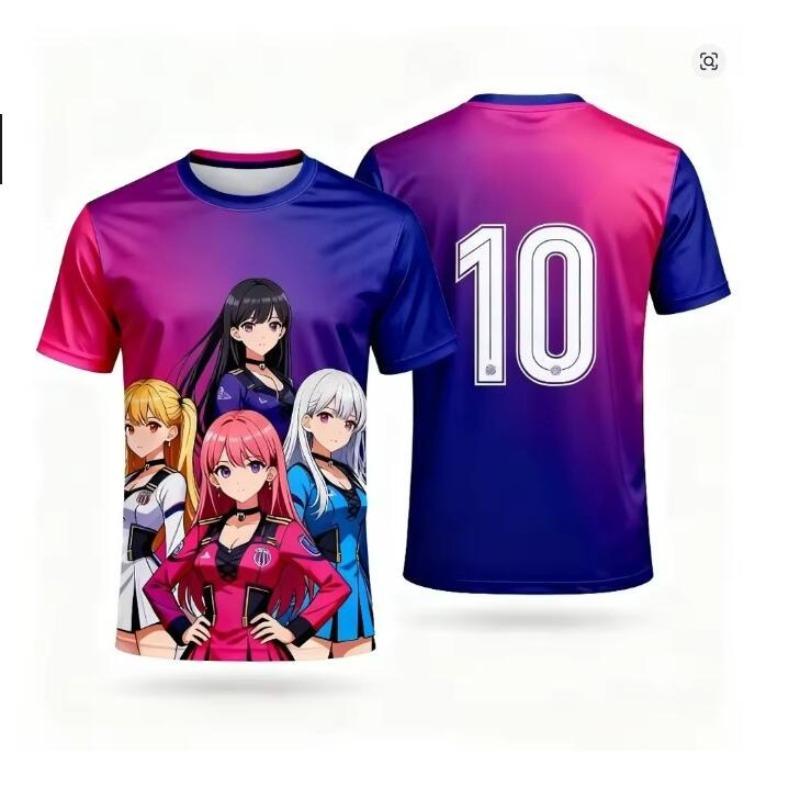 3D Print Cartoon Anime T Shirt Kids Fan Edition Football Soccer Training Jersey Sportswear Top