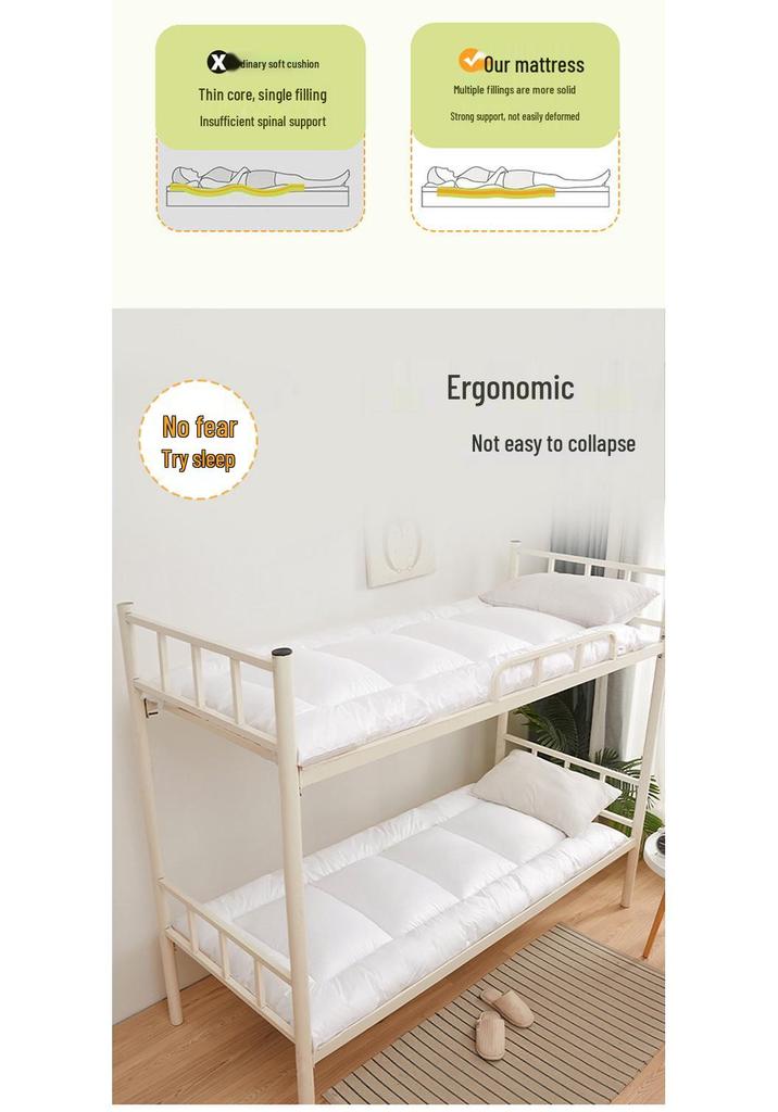 Feather Velvet Foldable Mattress - Brushed, Thickened for Students & Kids (Single/Double Bed)