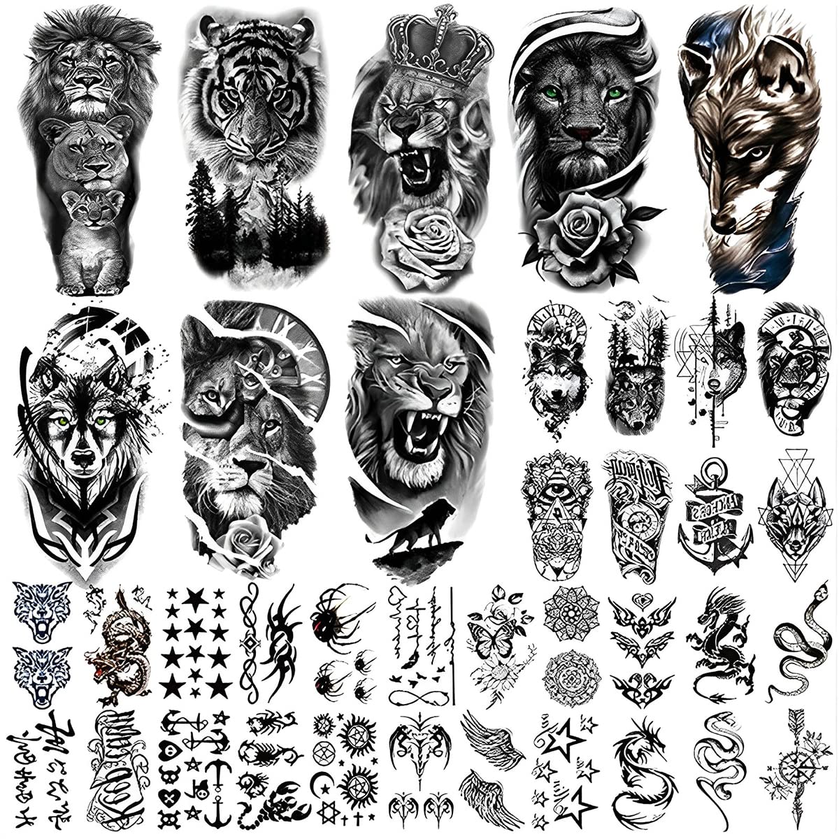 MAYCREATE® 38 Sheets Temporary Tattoo Sticker