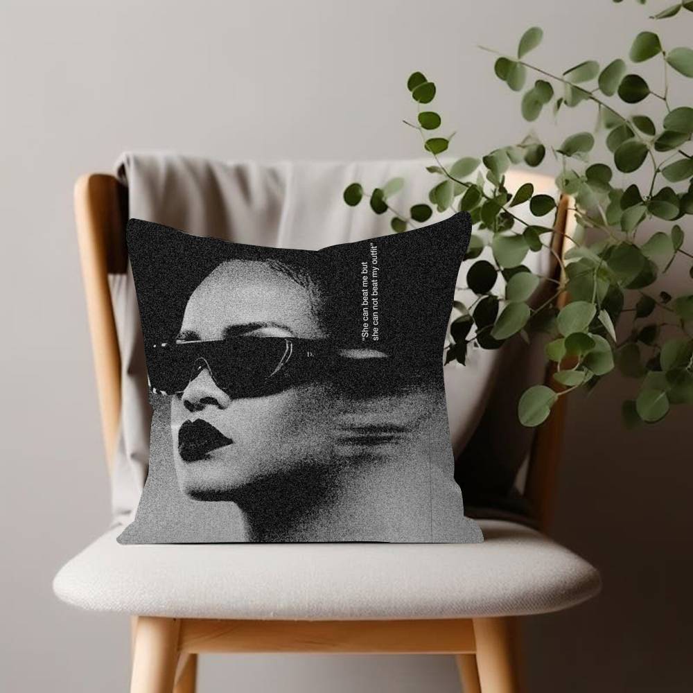 Famous Singer Rihanna Pop Music Maple Design Cushion Cover Happy Autumn Harvest decor Holiday Decorati Pillow Cover