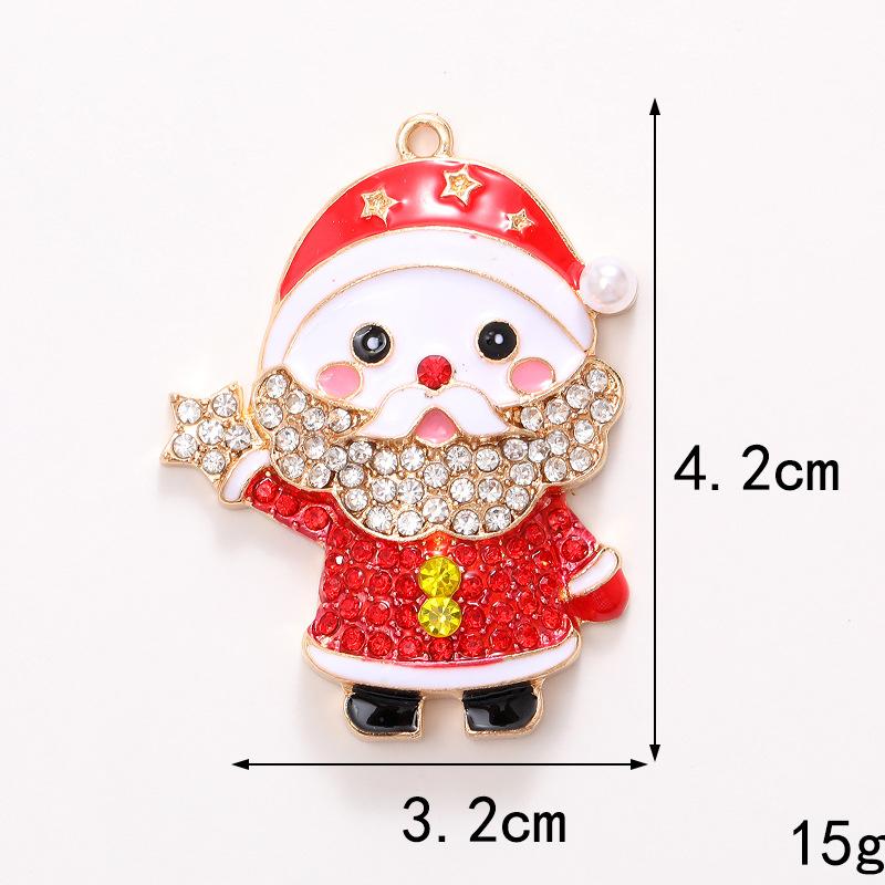 1 Stück Zinklegierung Weihnachtsmann Elch Hirsch Diamant Emaille Anhänger Weihnachten DIY Dekoration Kinder Handarbeit Produkte Partygeschenke