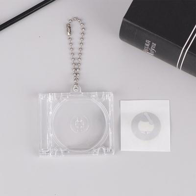 1 Pcs Blank Album Mini Cd Case Key Chain For Diy Backpack Hanging Decor Keychain Pendant