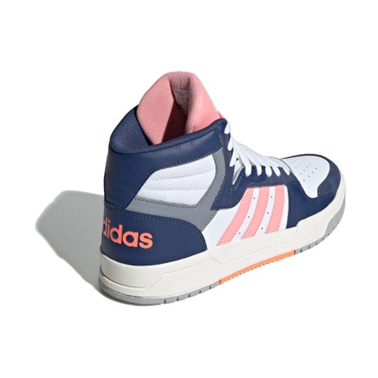 Adidas Neo Entrap Mid Comfortable High-Top Skate Shoes Women Sneakers Blue Pink EH1451