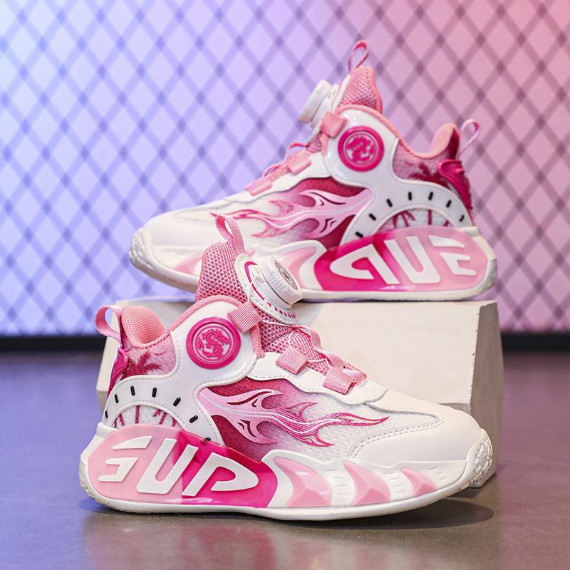 Children's Basketball Shoes Boys and Girls Sports Shoes 2025 Summer New Mesh Breathable Lightweight Training Shoes Batch