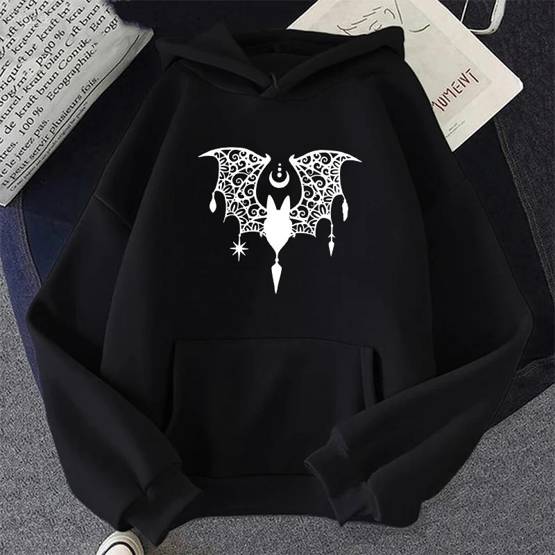 

Женское худи с принтом летучей мыши, повседневное, в корейском стиле, со шнурком, с круглым вырезом, с длинным рукавом, с капюшоном, флисовый пуловер 3XL