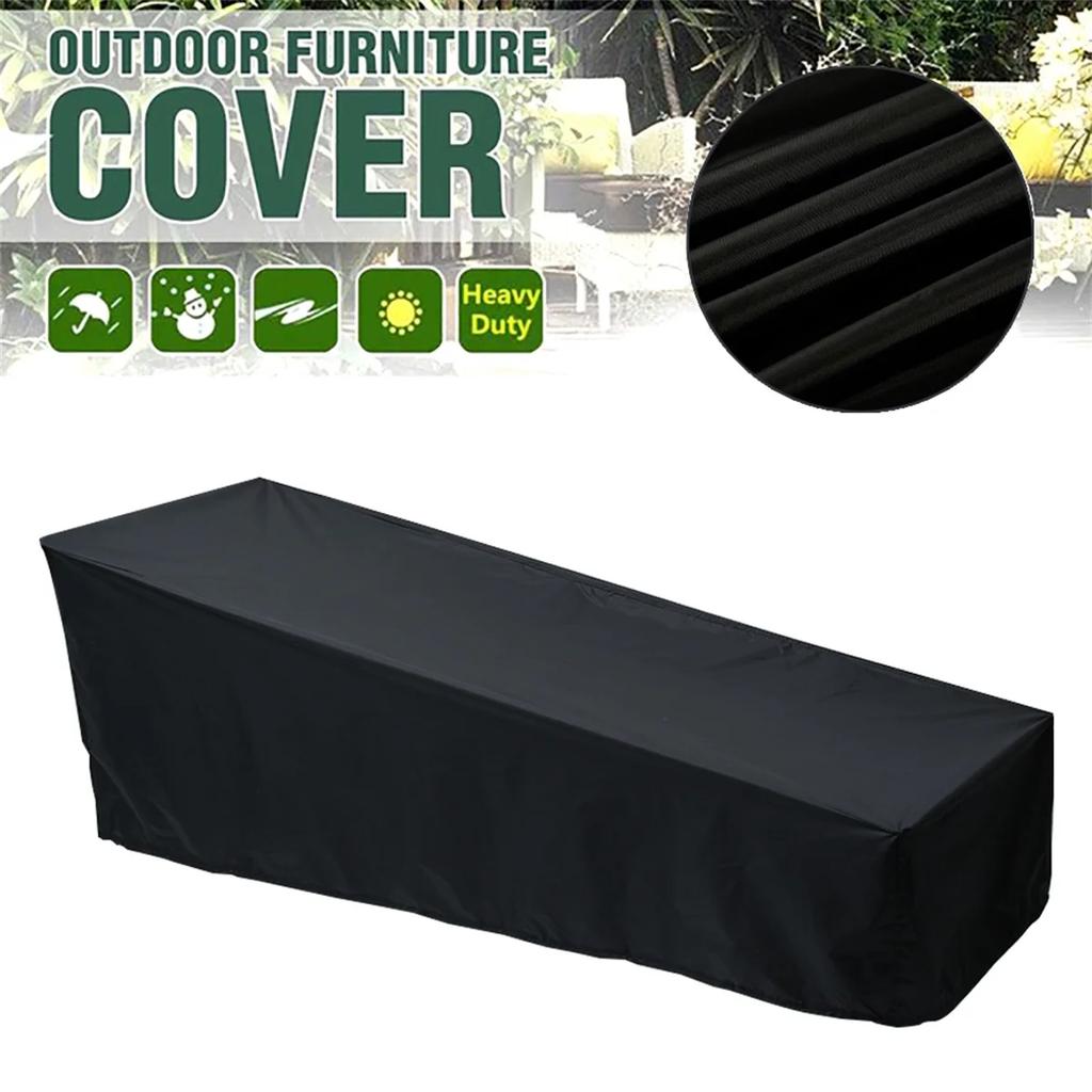 Garden Sunbed Cover Waterproof, Heavy-Duty Patio Furniture Cover for Sun Lounger, Windproof UV Protection