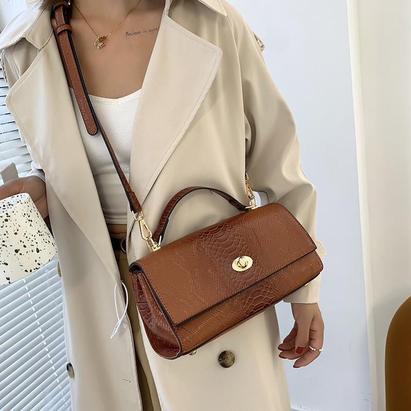Bag EU and South Korea Fashion Embossed Handbag Simple Shoulder Crossbody Multi-Purpose Lady's Bags