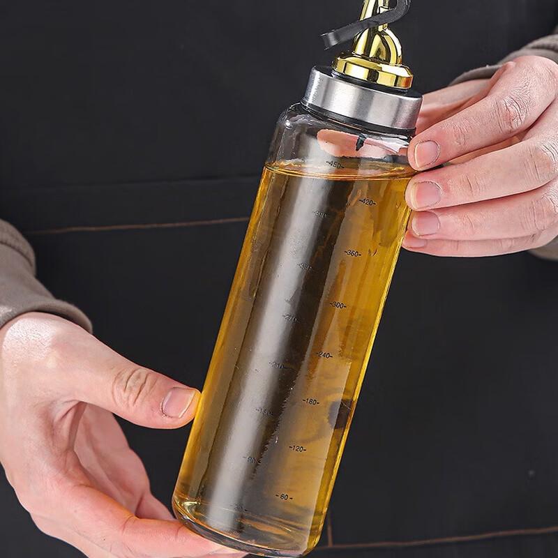 Zhi Shi 500ml Glass Press-Type Oil Dispenser 5-Pack