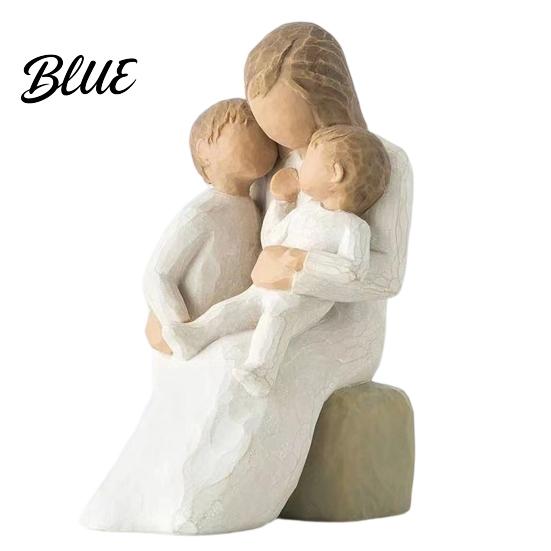 Resin Family Love Statue Mother Holding Baby Figurine for Bedroom Desk Healing Home Ornament Heartwarming Decor Ornament Gift New Mom Shower