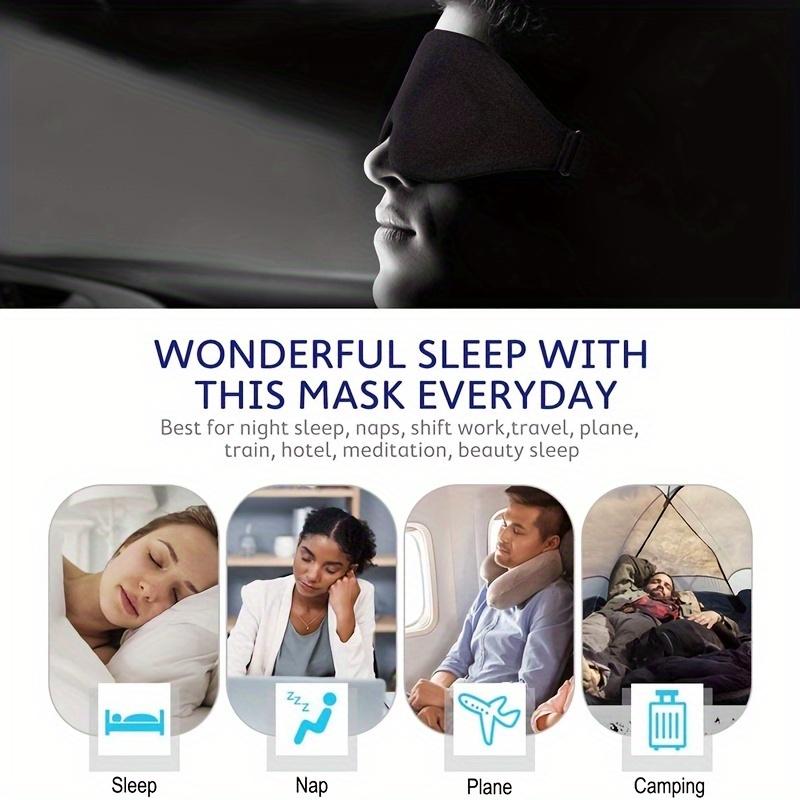 Sleep Mask, 3D Contour Cup Sleep Mask and Eye Mask, Concave Molded Night Sleep Mask, Light Blocking, Soft and Comfortable Eye Mask, Black