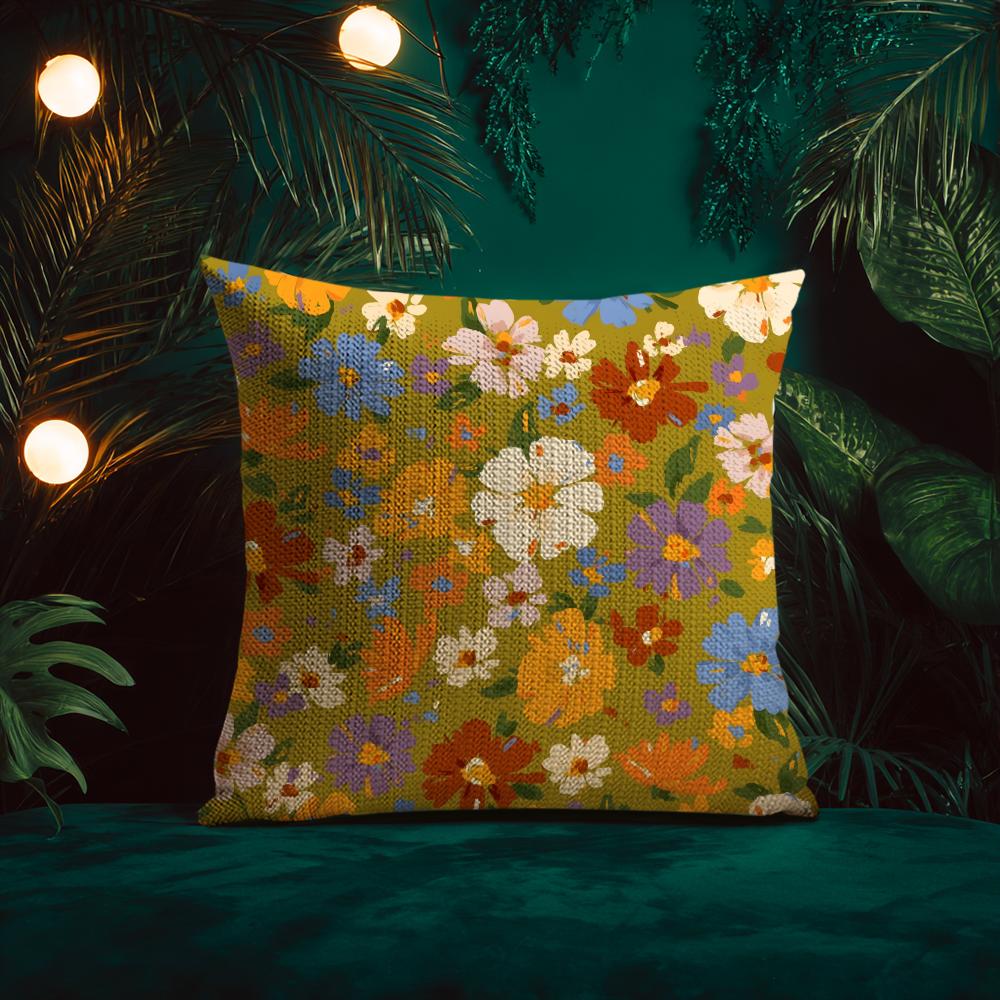 Elegant And Beautiful Flowers Cushion Cover Silky Elegant Comfort Sofa Bed Invisible Zipper Beach Pillowcase