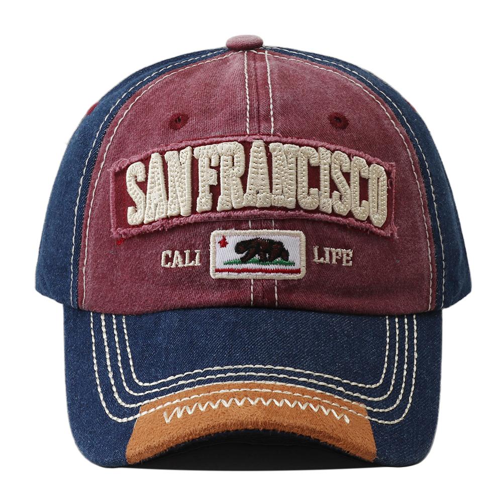 New Bear Embroidered Baseball Cap Men Women Adjustable Retro Washed Denim Hat Hip Hop Outdoor Sports Snapback Dad Hats